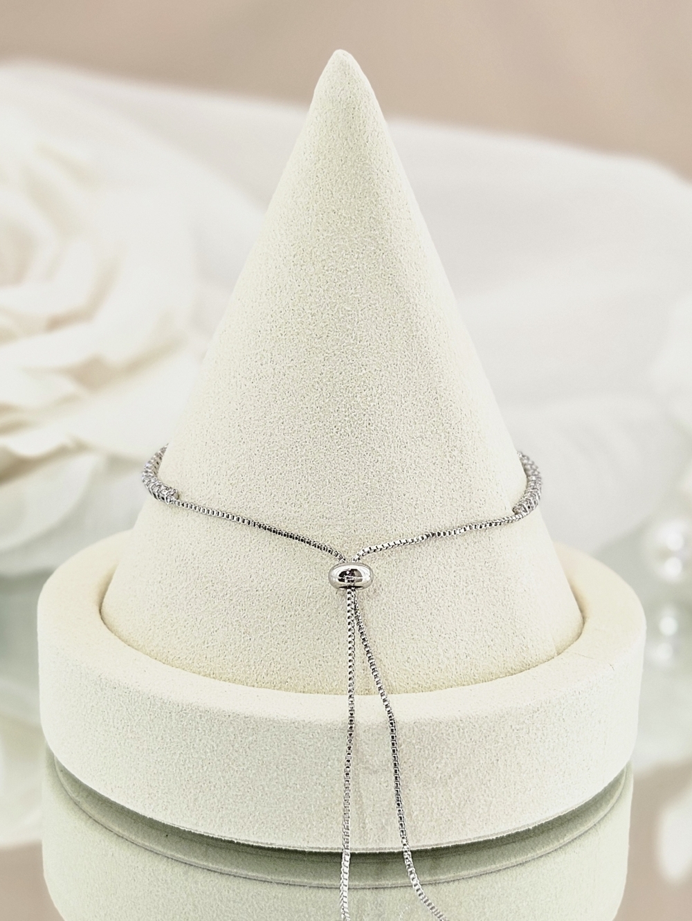 Adornia Bolo Tennis Bracelet Crystal Lined Sterling Silver Plated Preppy Boho - Picture 2 of 3